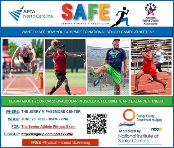 SAFE (Senior Athletic Fitness Exam), Jun 25, 10a-2p, Passmore; https://signup.com/go/zaxVWiy 