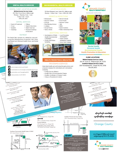 Updated Health Department Brochures