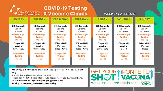 weekly clinic schedule