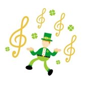 St. Patrick's Day clipart with music notes