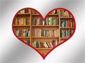 books - book shelves - heart