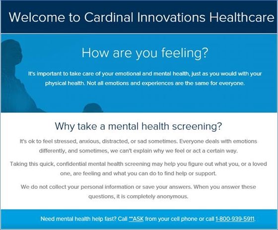 Free Mental Health Screening from Cardinal Innovations