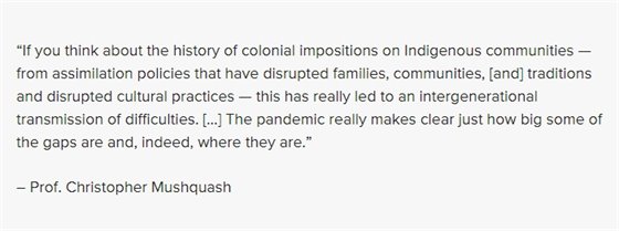 The effects of COVID-19 on the mental health of Indigenous communities