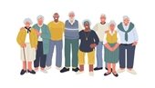Clipart older adults standing in a line