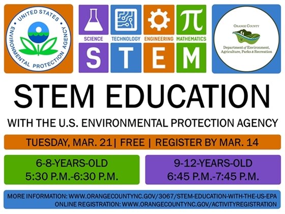 STEM Education with the US EPA - ages 6-8 and 9-12-years-old