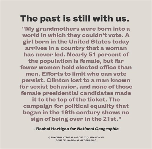  In commemorating the 100th anniversary of the 19th Amendment, let's remember the battle for equality is FAR from over