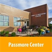 Jerry M. Passmore Center, front garden and entrance.