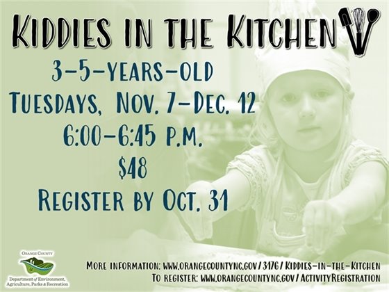 Kiddies in the Kitchen - ages 3-5-years-old