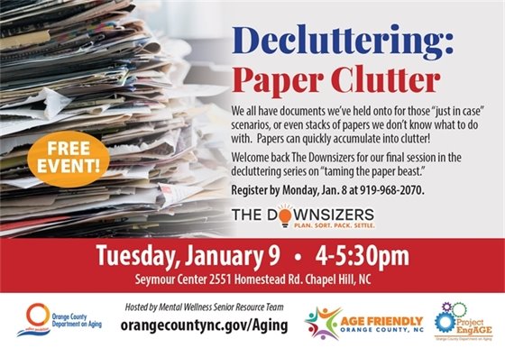 Program - Decluttering: Paper Clutter - Seymour Center - 1.9.24