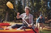 older woman canoeing