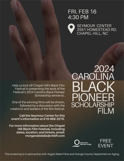 Carolina Black Pioneer Scholarship Film flyer