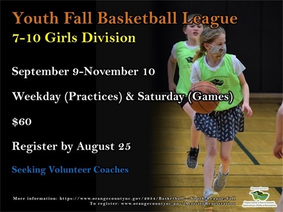 Youth Basketball League - Girls 7-10-years-old