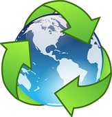 Recycle symbol - earth graphic
