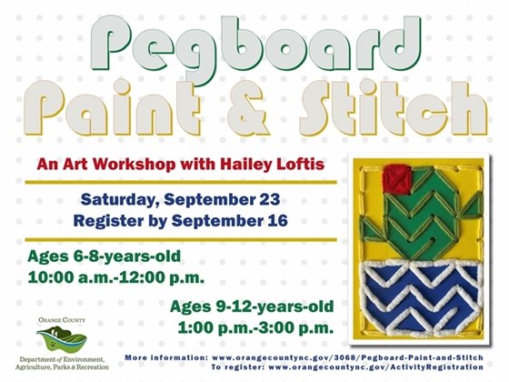 Pegboard Paint & Stitch - ages 6-12-years-old