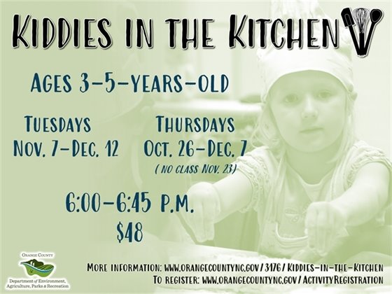 Kiddies in the Kitchen - ages 3-5-years-old