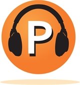 Podcast icon - "P" - headphones