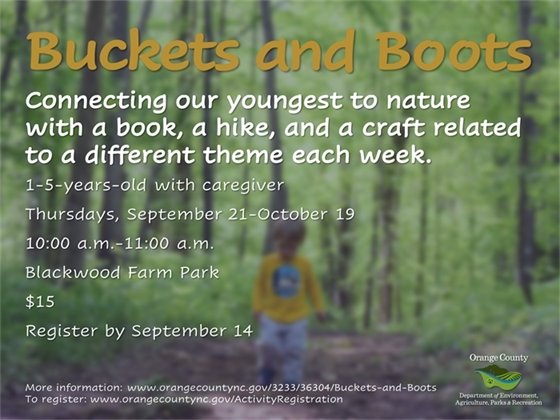 Buckets and Boots - ages 1-5-years-old with caregiver