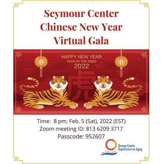 "Happy New Year, Year of the Tiger 2022." Red background - two tigers - two Chinese lanterns