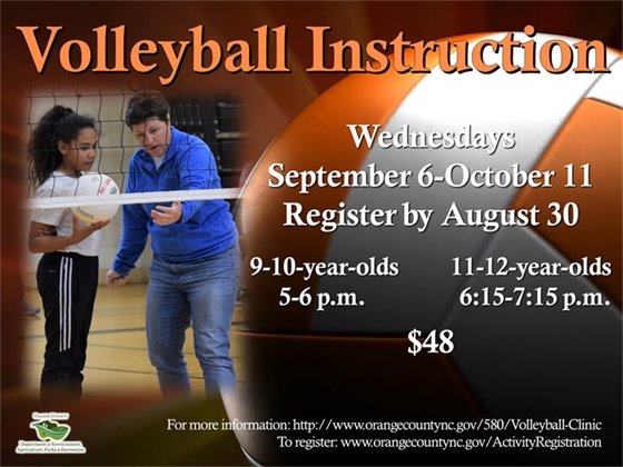 Volleyball Clinic - ages 9-12-years-old