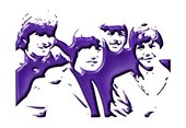 Purple silhouette of The Beatles
