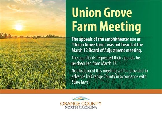 Union Grove Farm Meeting Information