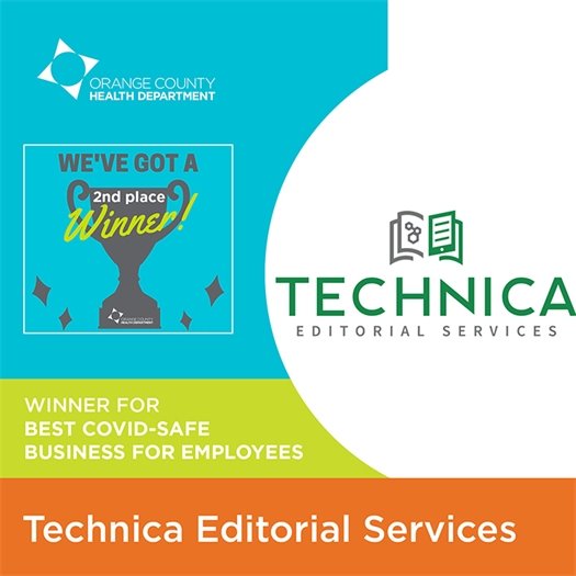 Second place winner for best COVID-safe business for employees: Technica Editorial Services