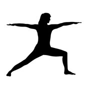 Silhouette of Warrior Pose, Yoga