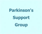 "Parkinson's Support Group" text on teal background.