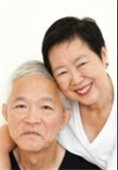 Older Asian man and woman