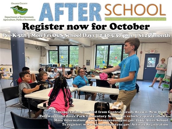 After School - pre-K through 5th grade at select OCS traditional calendar schools