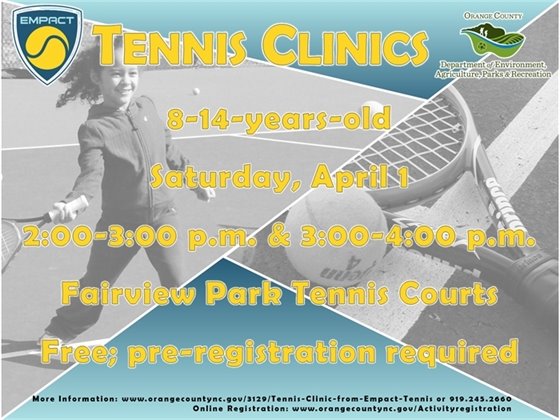 Tennis Clinic - ages 8-14-years-old