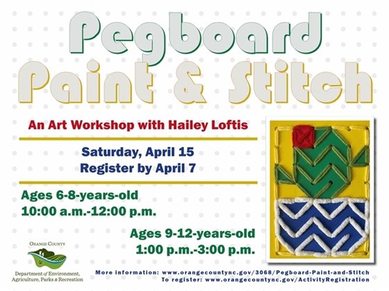 Pegboard Paint & Stitch - ages 6-12-years-old