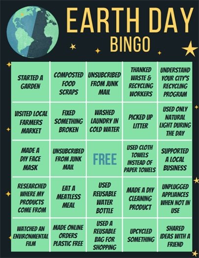Earth Day Bingo