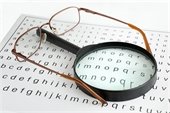 eye glasses - magnifying glass - word search
