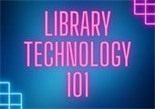 neon library tech sign