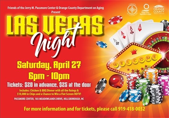 Poster: Las Vegas Night, Saturday, April 27, 6-10 pm 