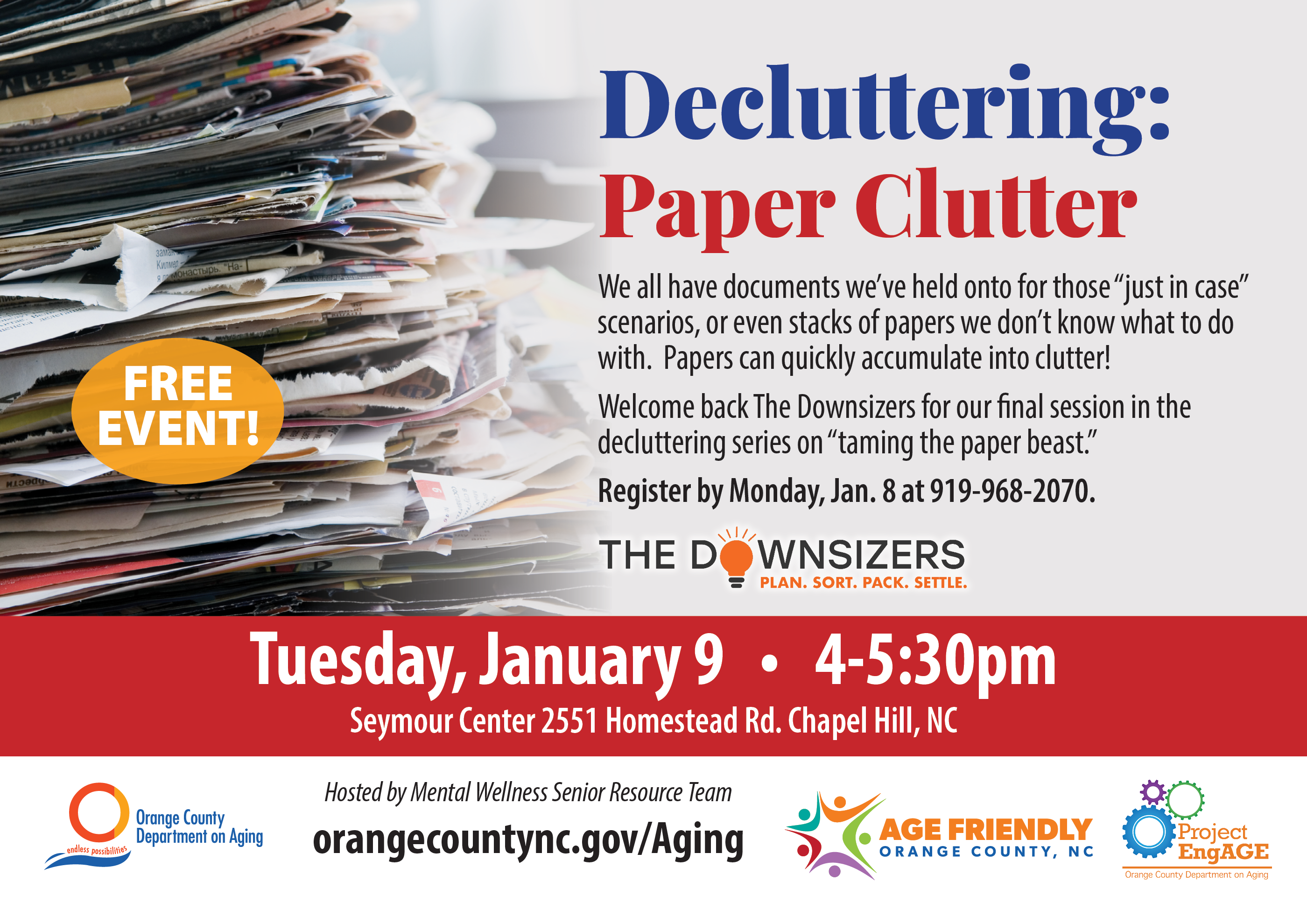 DOWNSIZING-DECLUTTERING PAPER graphic