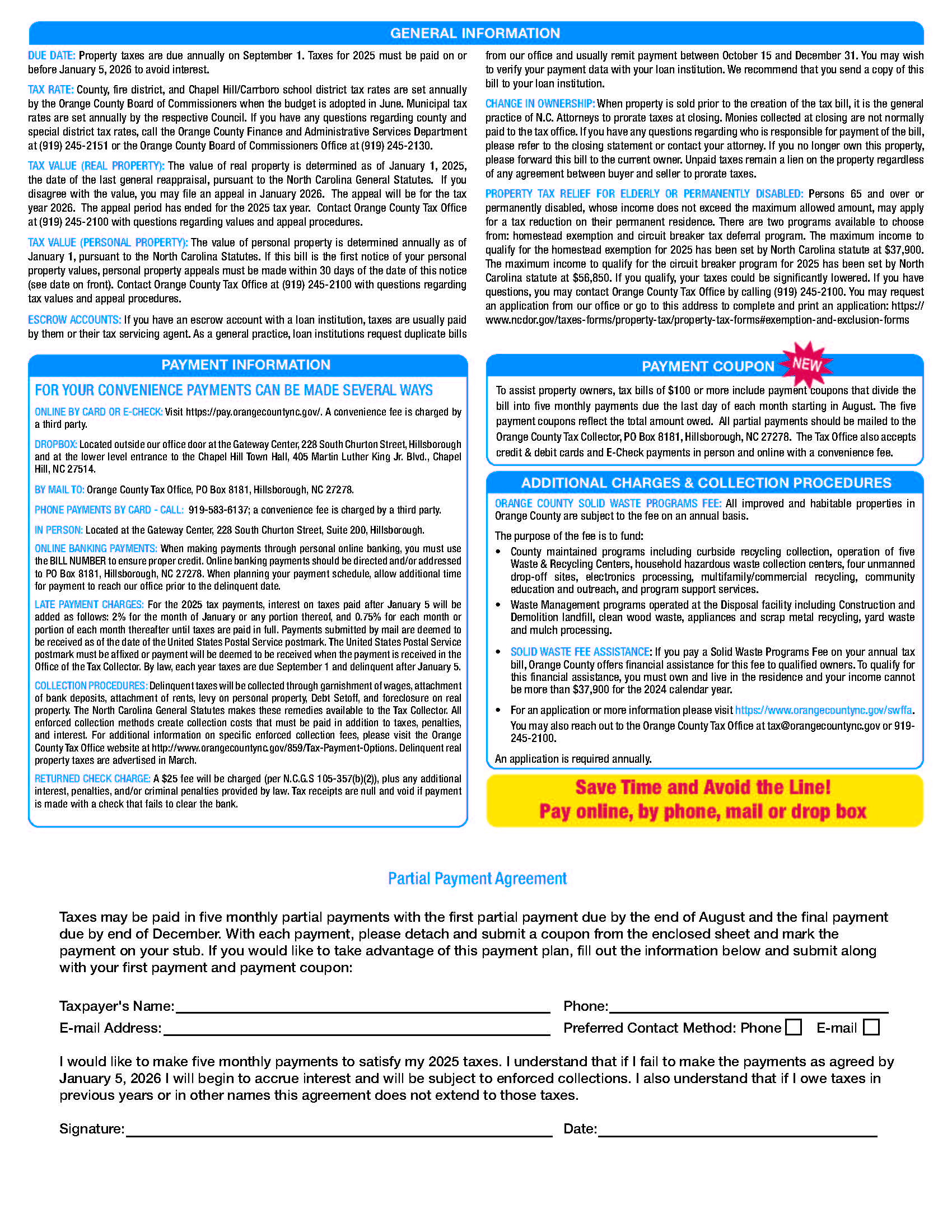 2025 Property Tax Bill Information & Payment Instructions