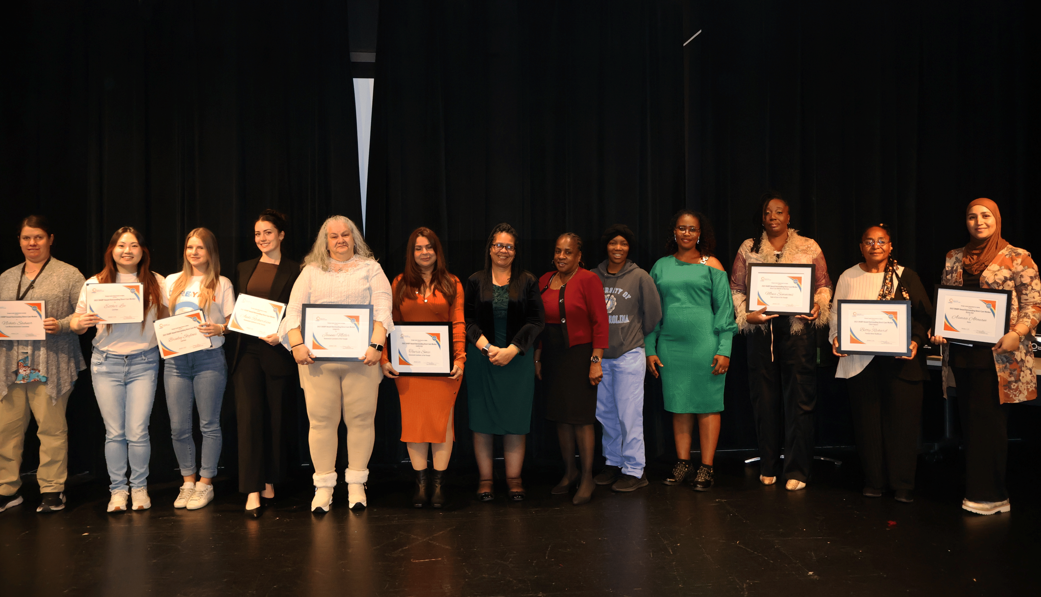 2025 SHARP Awards winners on stage at the Seymour Center