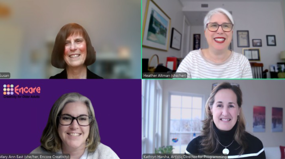 Aging Well Together host and guest(s) on a Zoom call