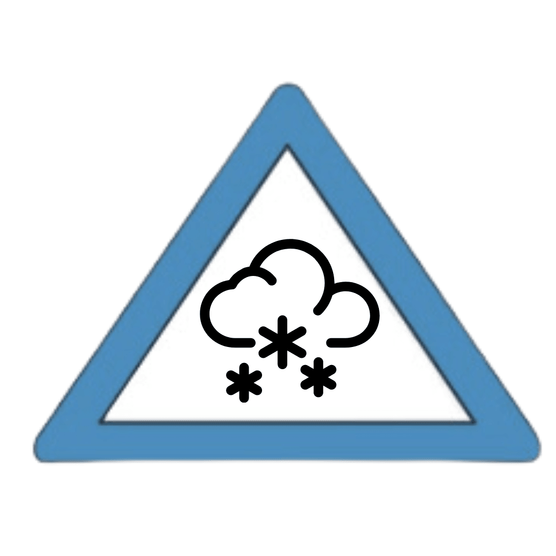 Blue Triangle with Snow Cloud