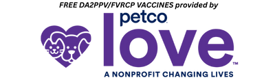 FREE DA2PPV/FVRCP VACCINES provided by PETCO LOVE, a nonprofit changing lives